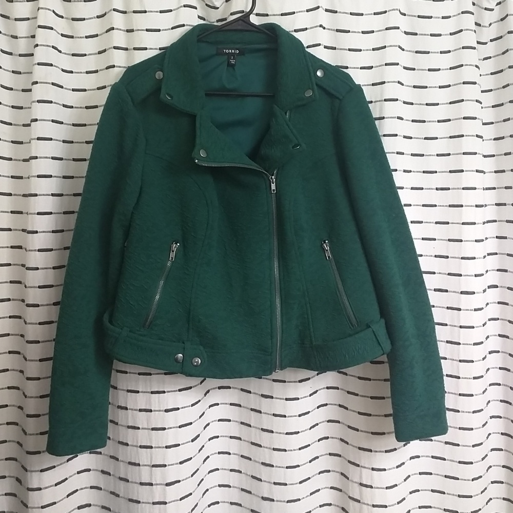 Torrid Emerald Green Motorcycle Jacket Style